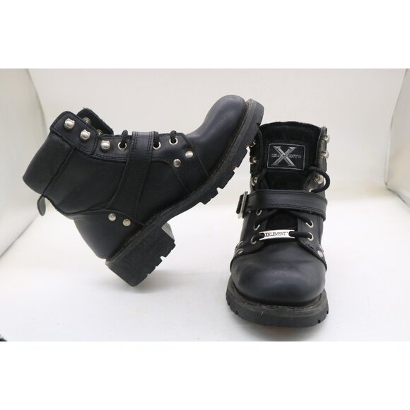 X Element Women's Black Advanced Lace-Up Motorcycle Boots-Leather-6.5M-Biker - Picture 13 of 13